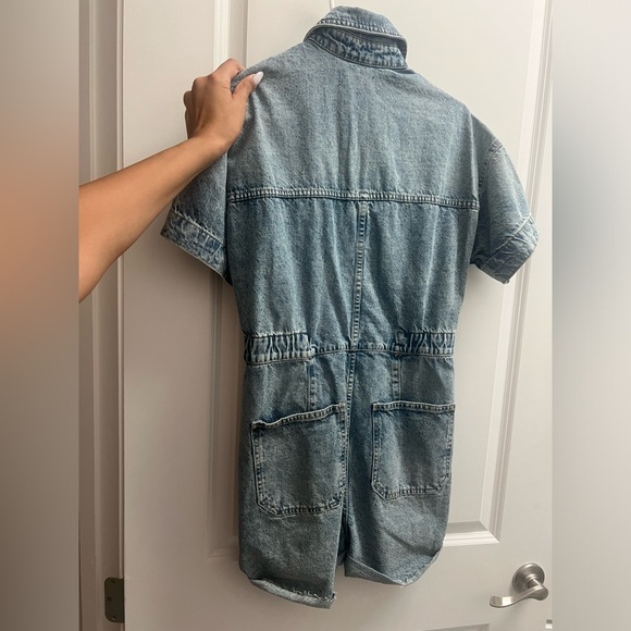 NWT Free People Women's Marci Cuffed Denim Shortalls Size XS - Picture 7 of 8